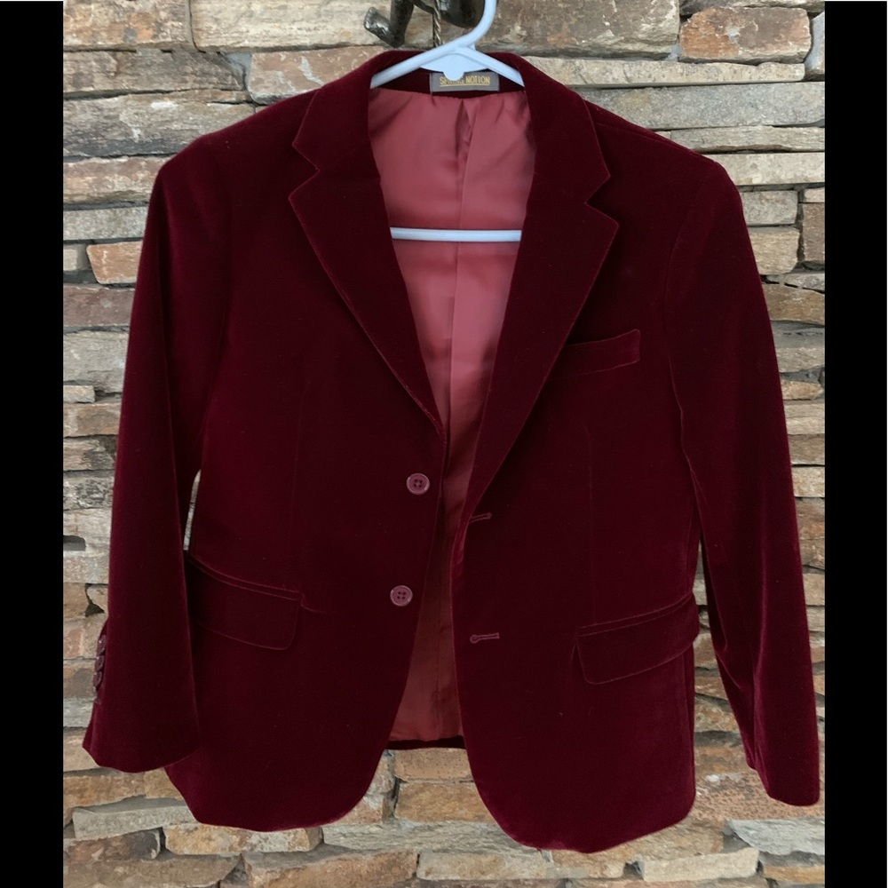 red suit coat